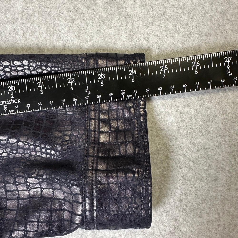 Ruby Rd Womens Dark Blue Faux Snakeskin Zip Up Jacket Size Plus - Picture 10 of 10
